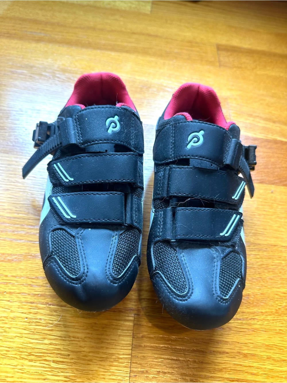Peloton Black and Red Women's Athletic Cycling Shoes